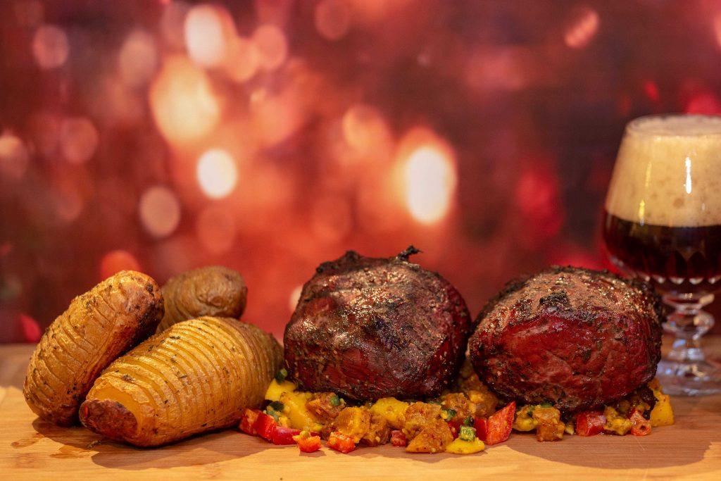 Reerug me salsa van abrikozen en mango