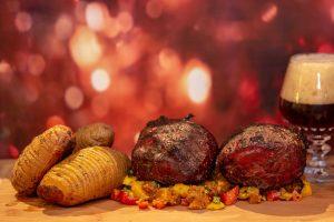 Reerug me salsa van abrikozen en mango